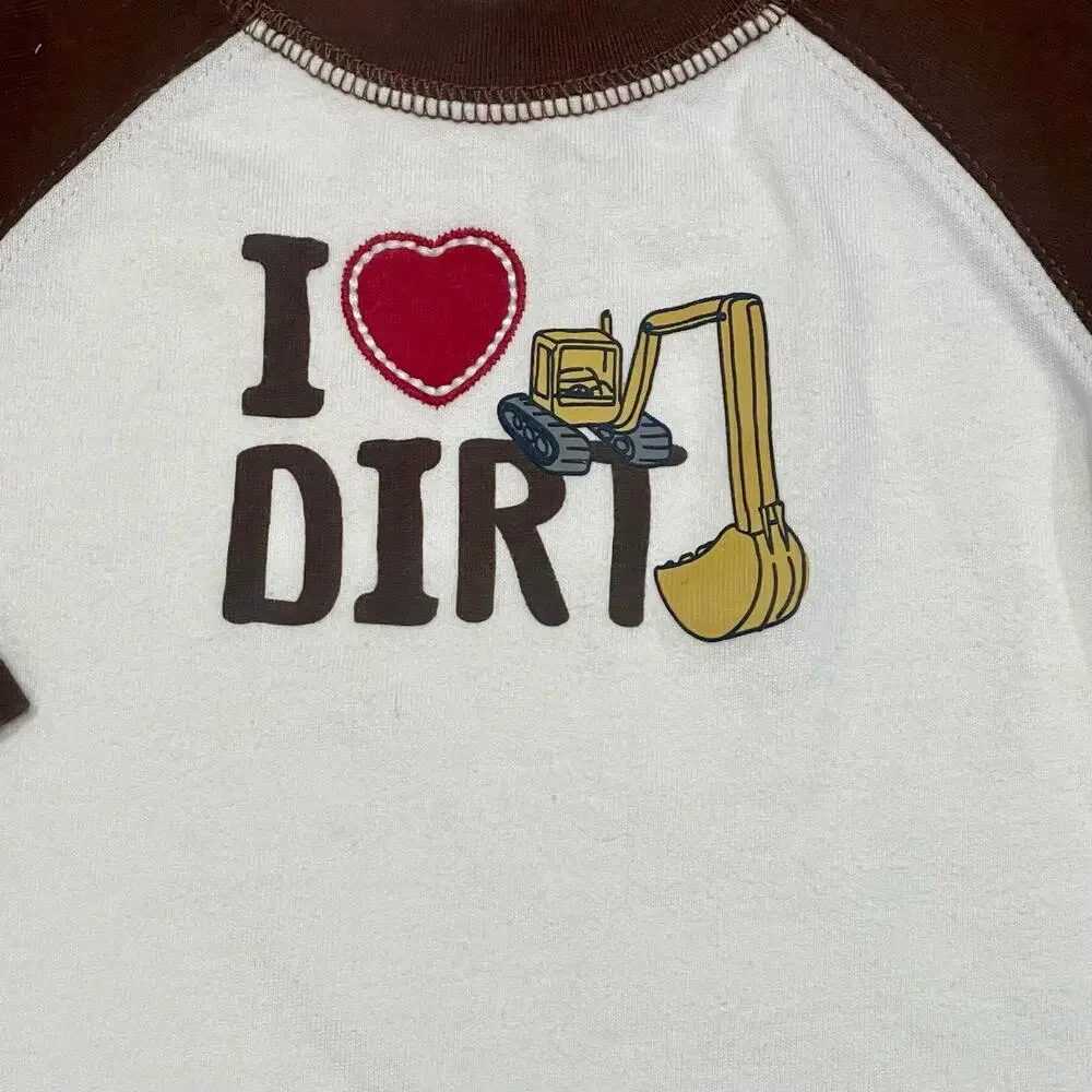 NEW Gymboree Shirt I Love Dirt Builder Bulldozer 3 6 m